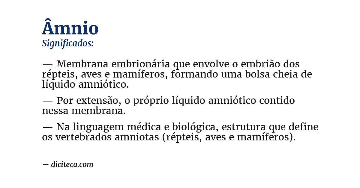 Significado de âmnio