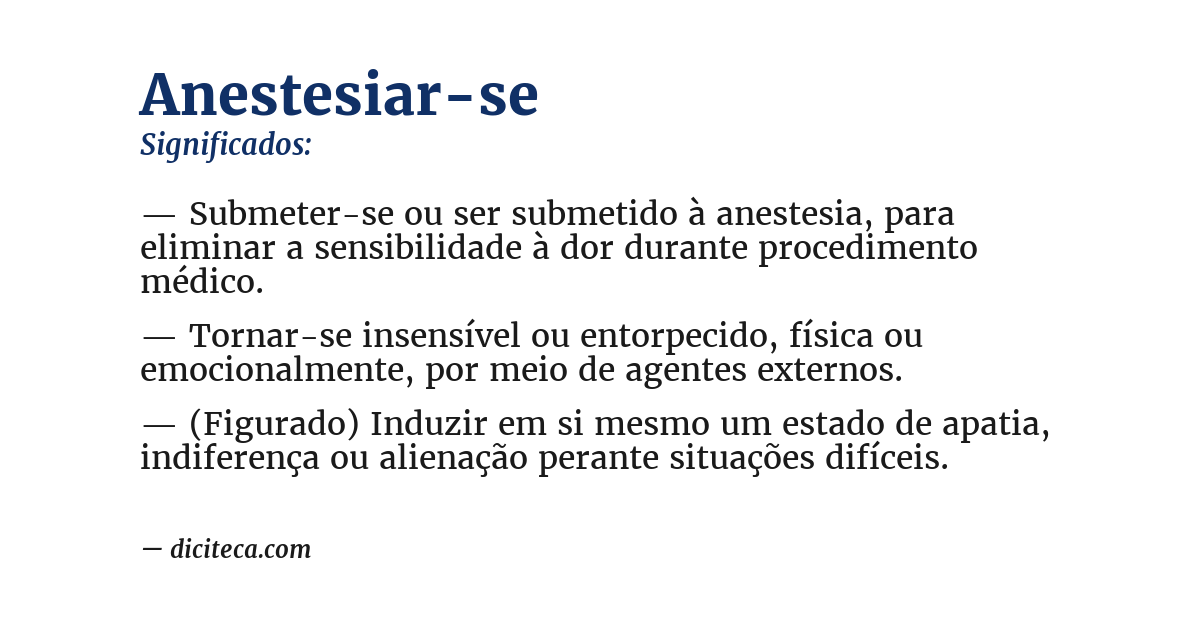 Significado de anestesiar-se