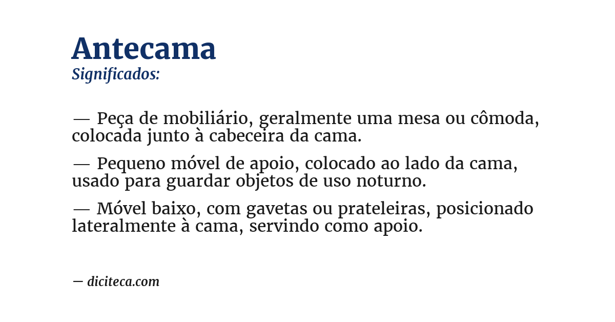 Significado de antecama