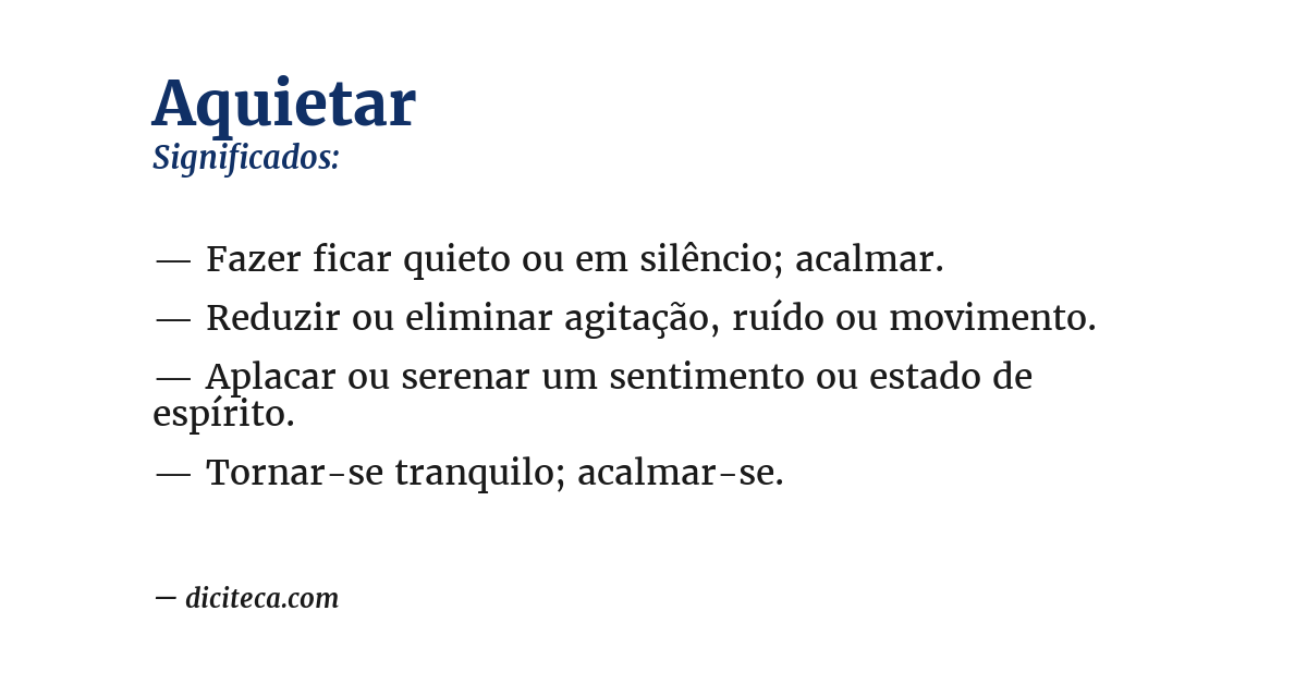 Significado de aquietar