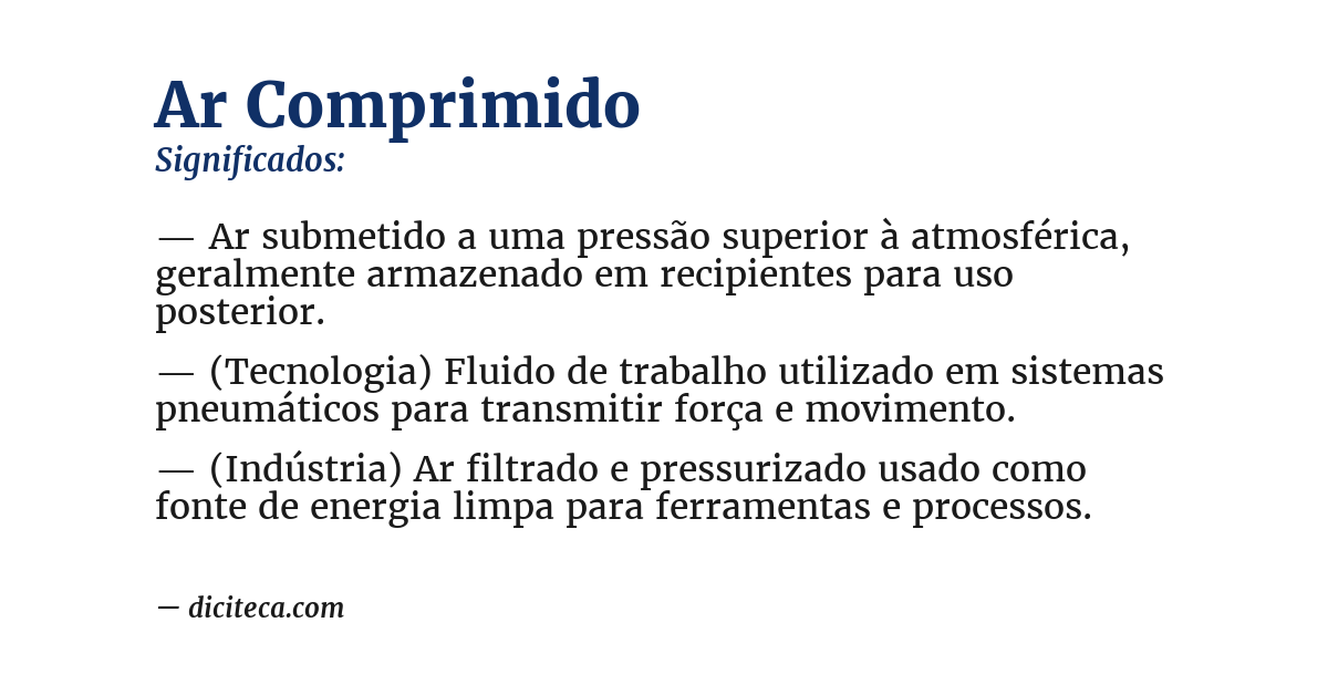 Significado de ar comprimido