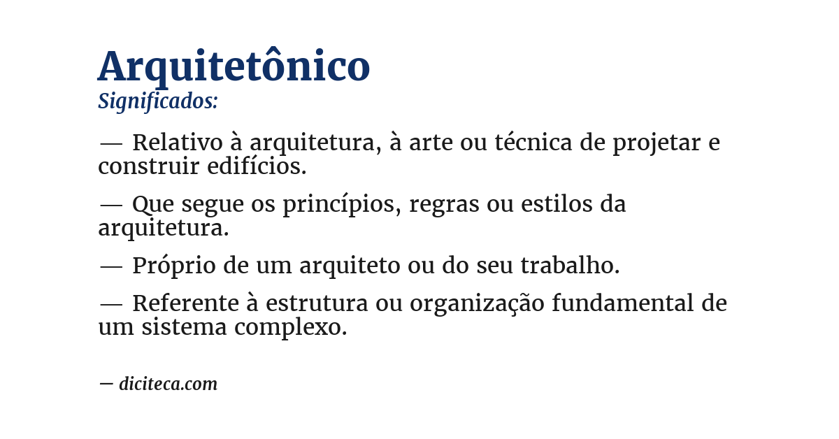 Significado de arquitetônico