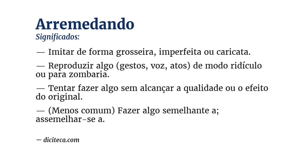Significado de arremedando