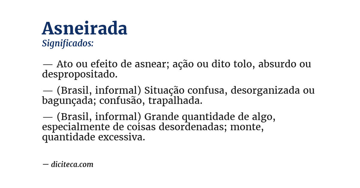 Significado de asneirada
