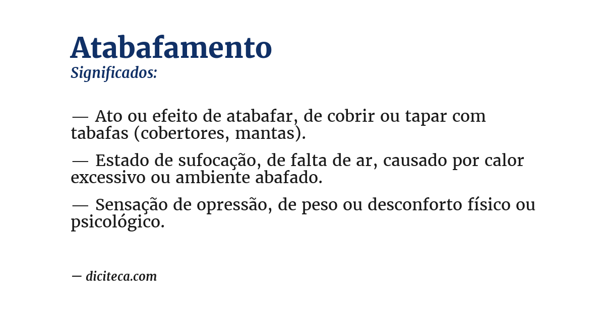 Significado de atabafamento