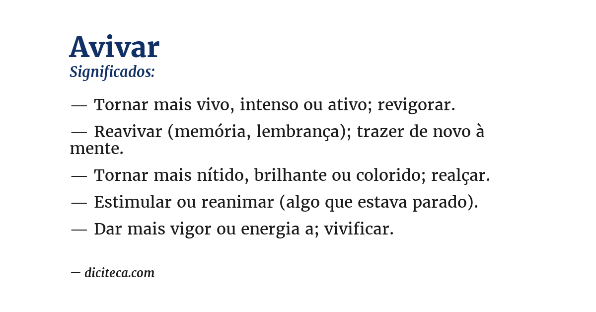 Significado de avivar