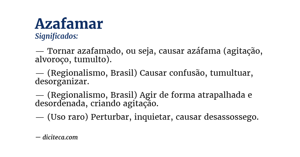 Significado de azafamar