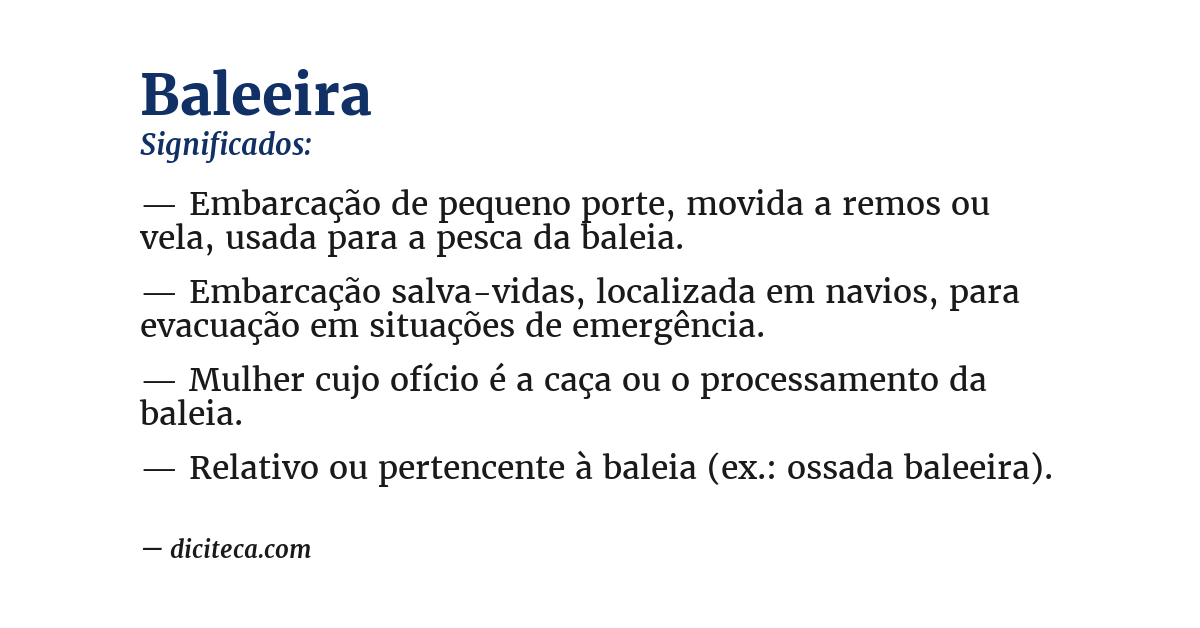 Significado de baleeira