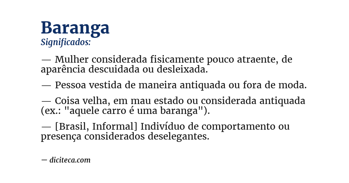 Significado de baranga