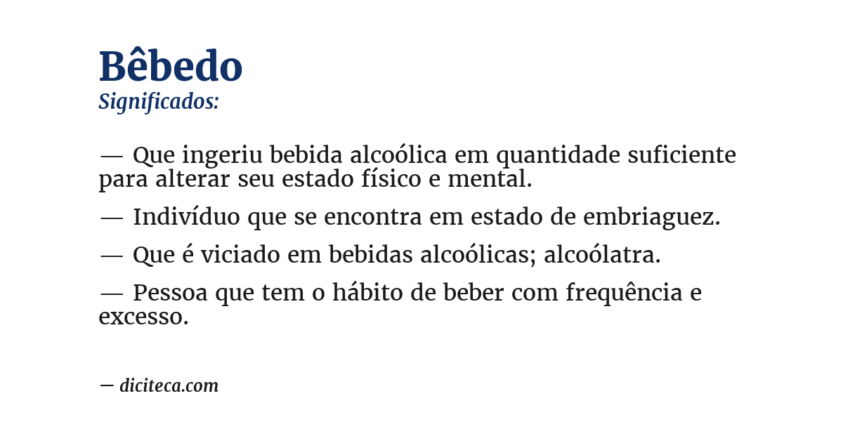 Significado de bêbedo