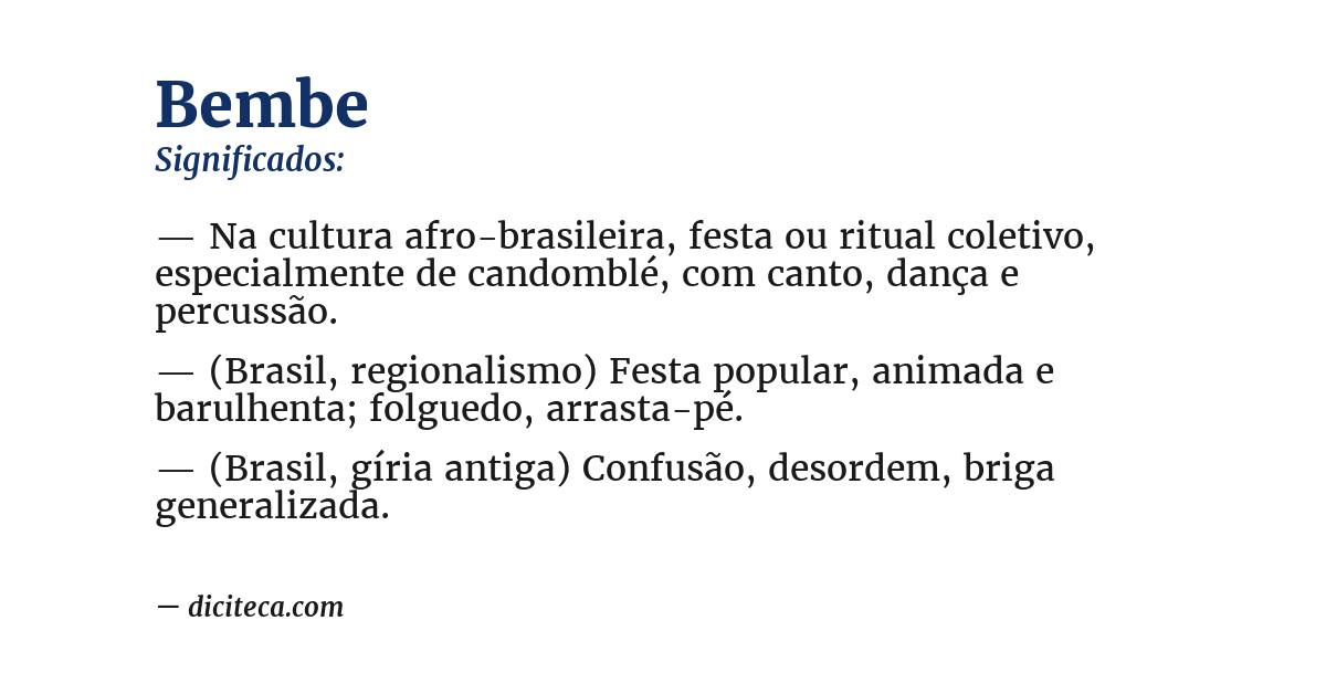 Significado de bembe