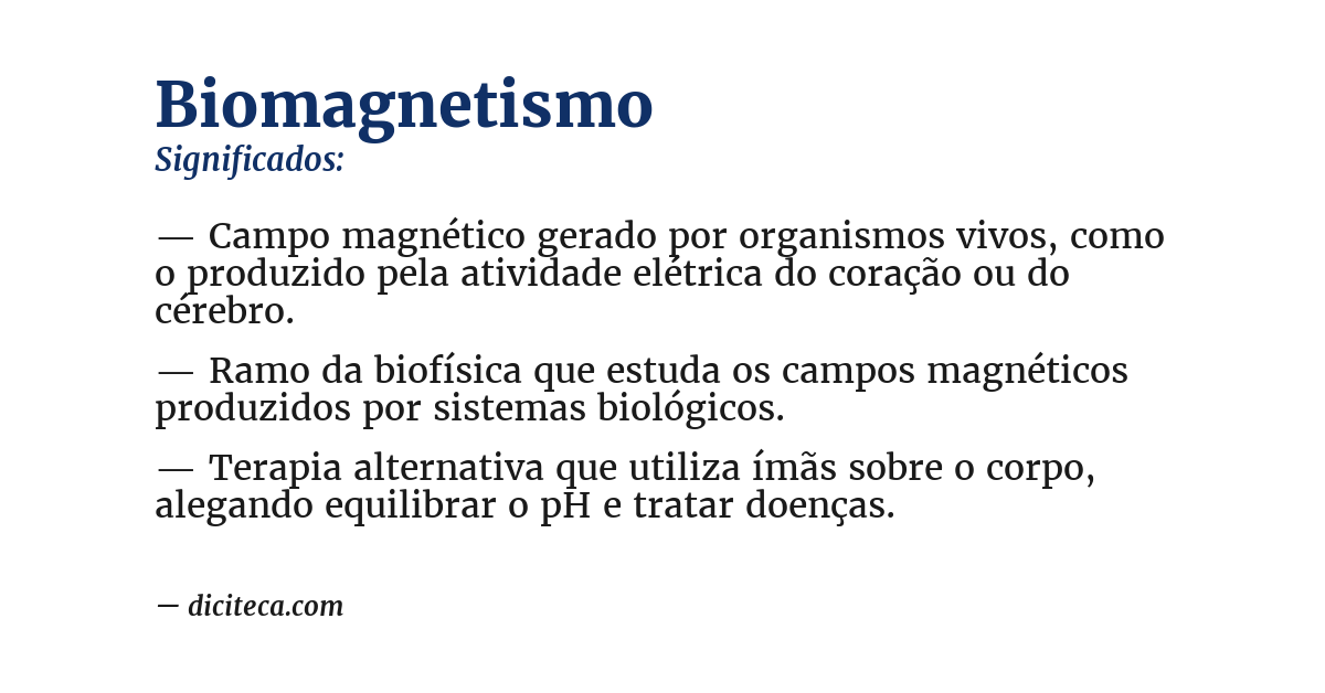 Significado de biomagnetismo