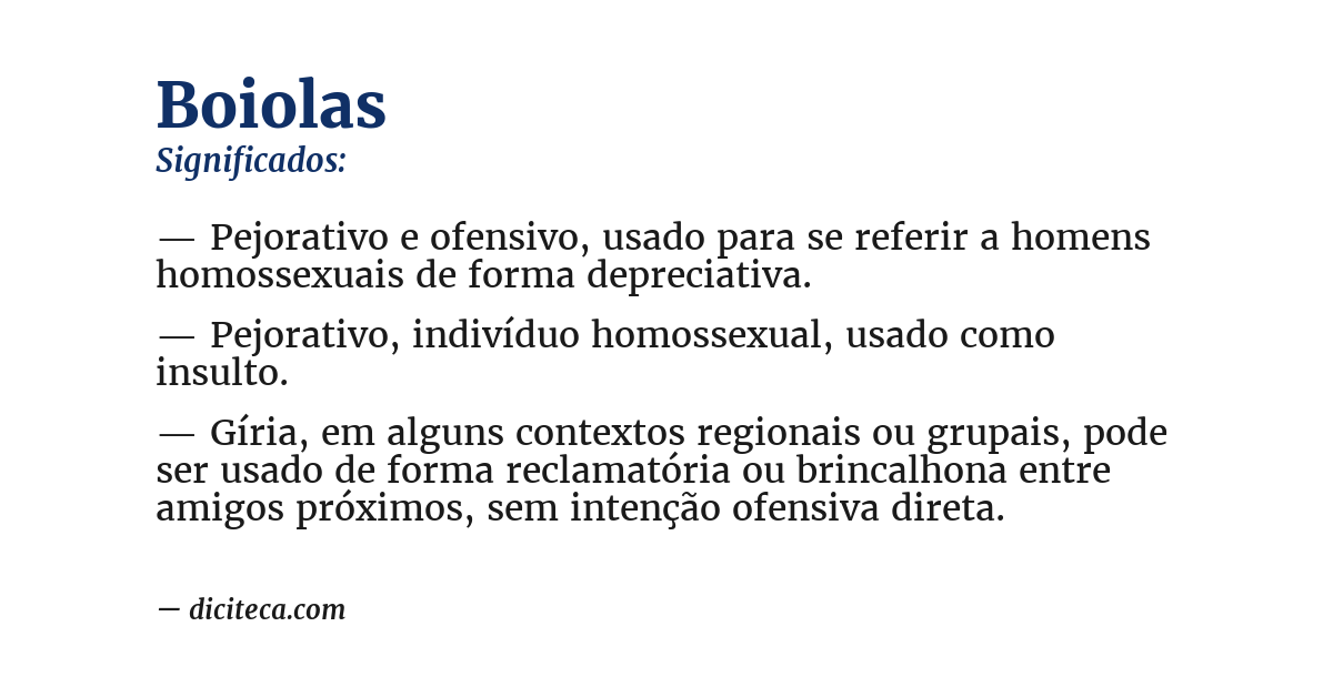 Significado de boiolas