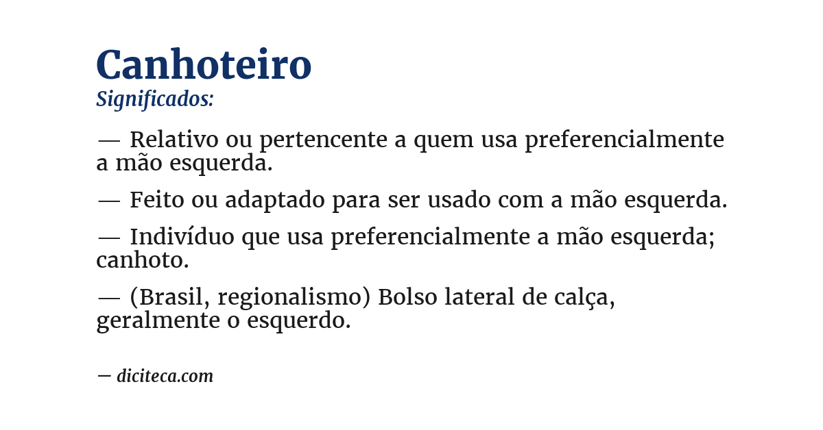Significado de canhoteiro