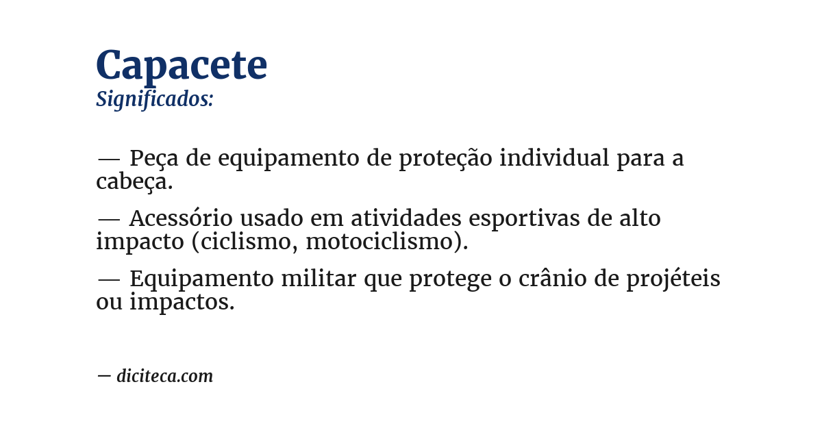 Significado de capacete