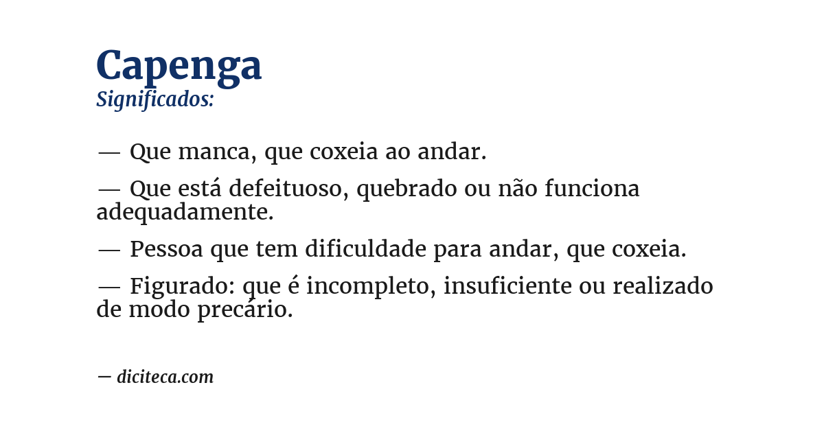 Significado de capenga