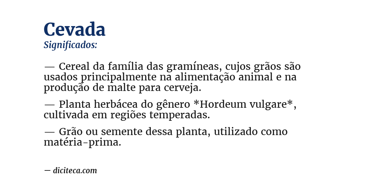 Significado de cevada