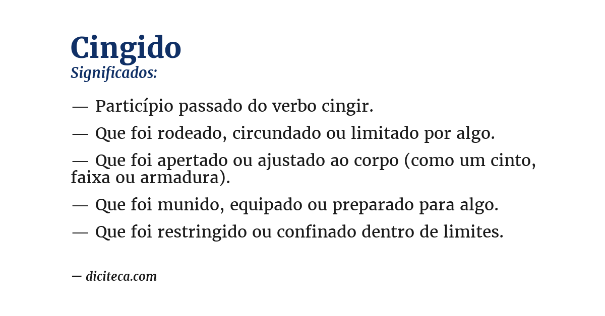 Significado de cingido