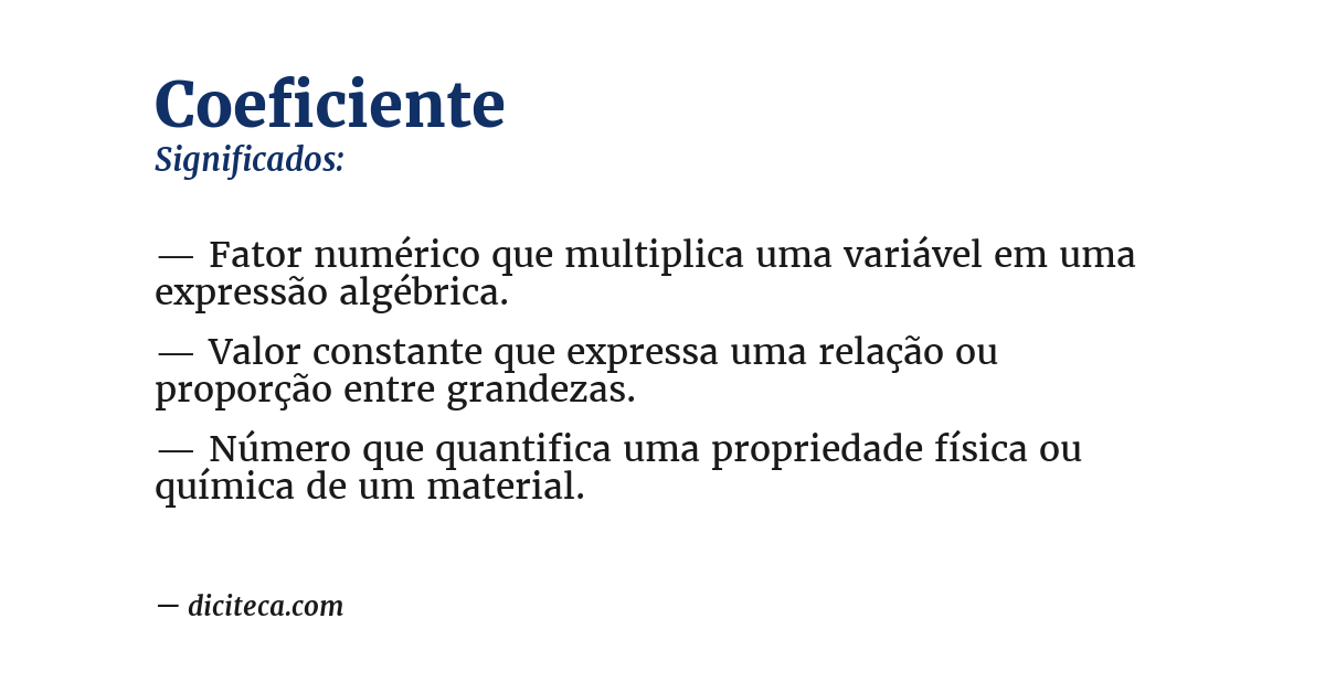Significado de coeficiente