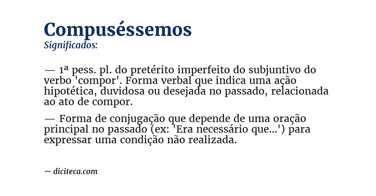 Significado de compuséssemos
