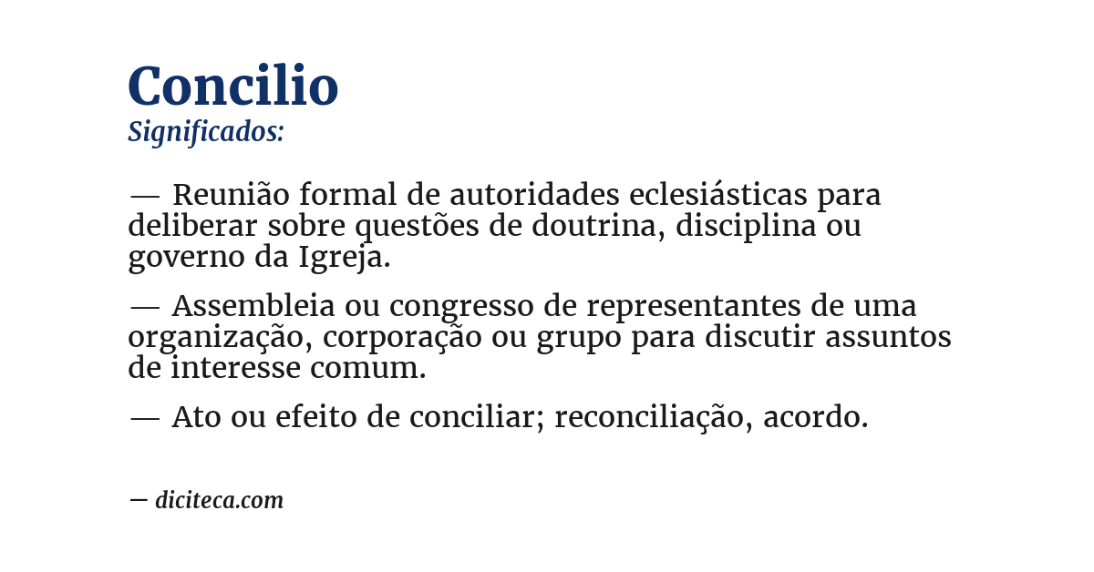 Significado de concilio