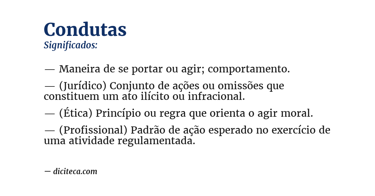 Significado de condutas