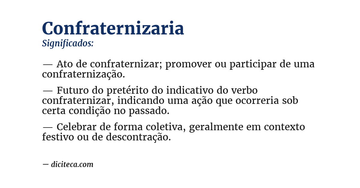 Significado de confraternizaria