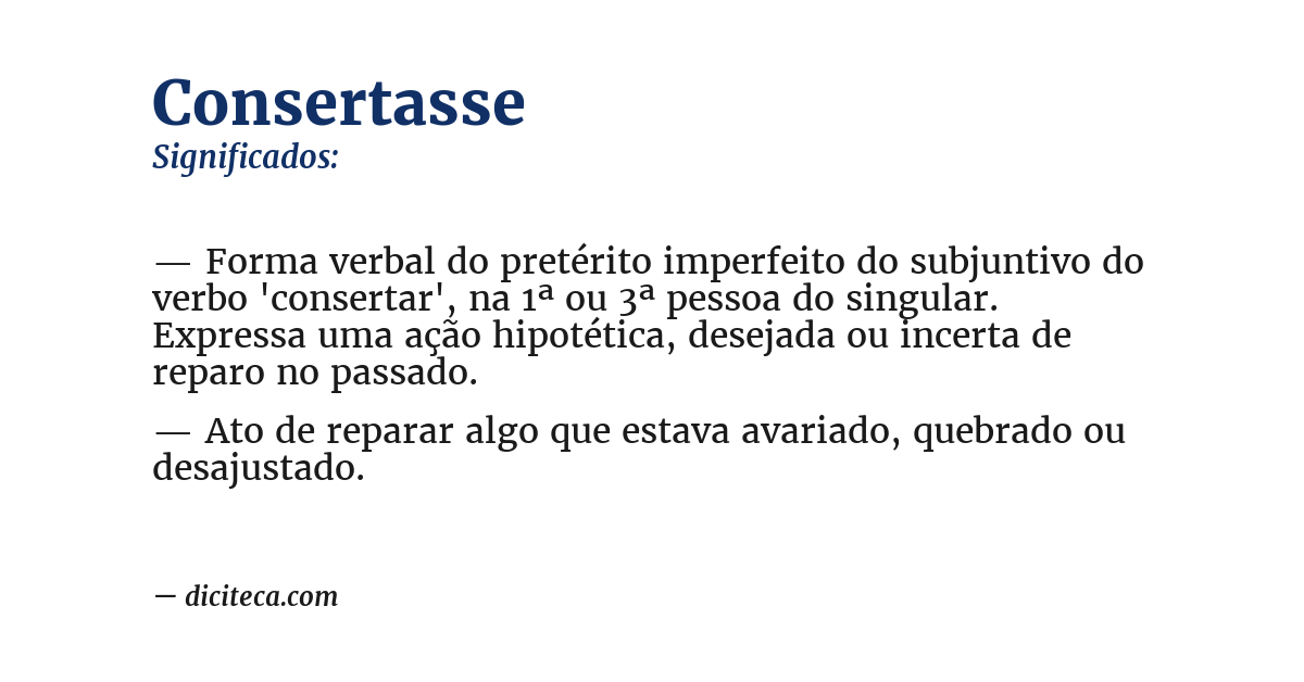 Significado de consertasse
