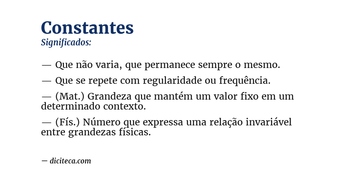 Significado de constantes