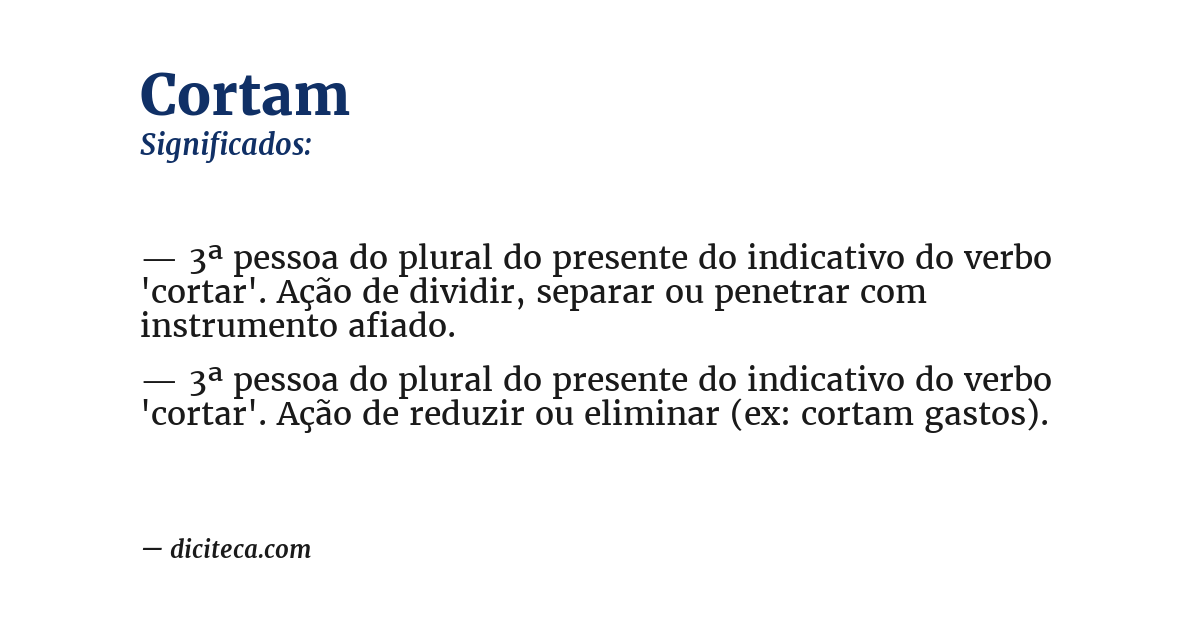 Significado de cortam