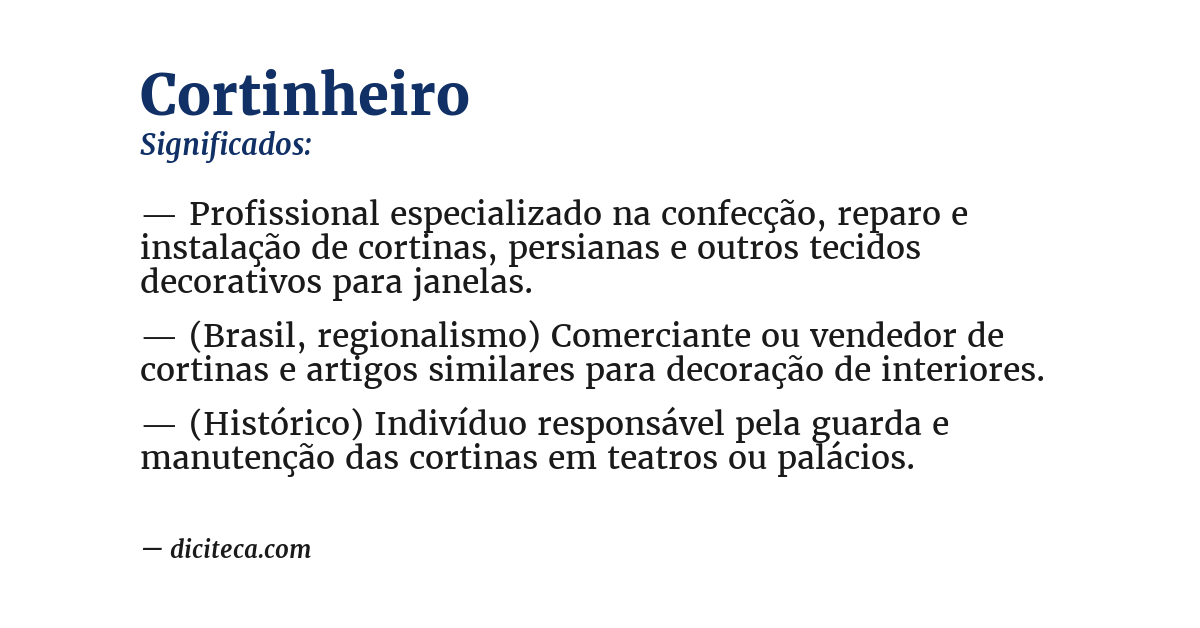 Significado de cortinheiro