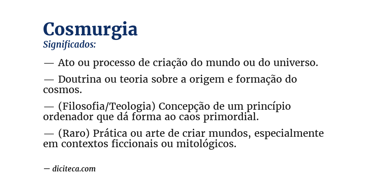 Significado de cosmurgia
