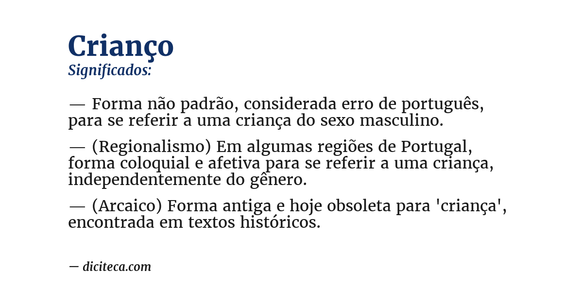 Significado de crianço