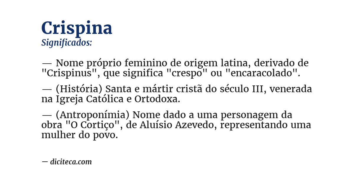 Significado de crispina