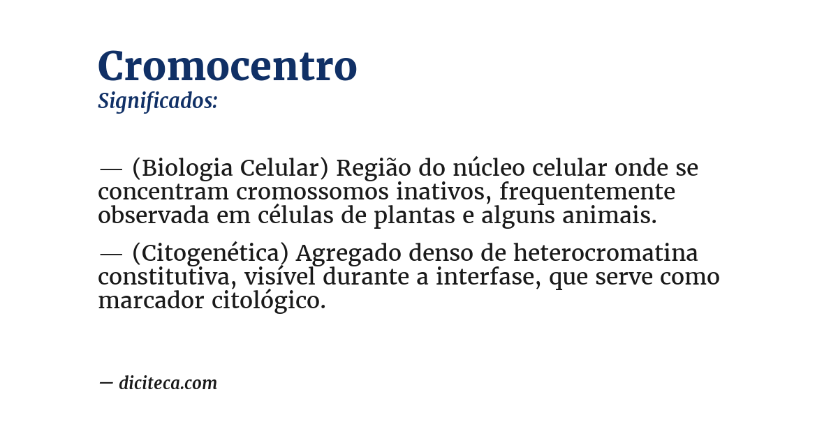 Significado de cromocentro