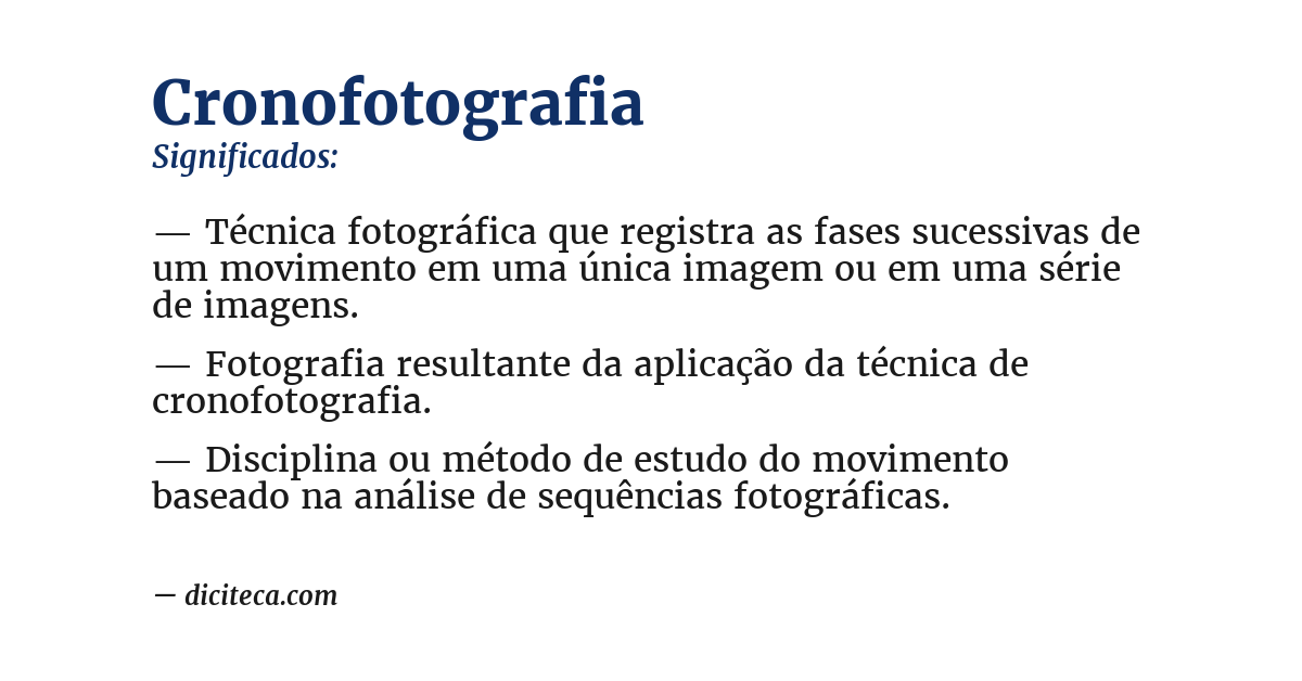 Significado de cronofotografia