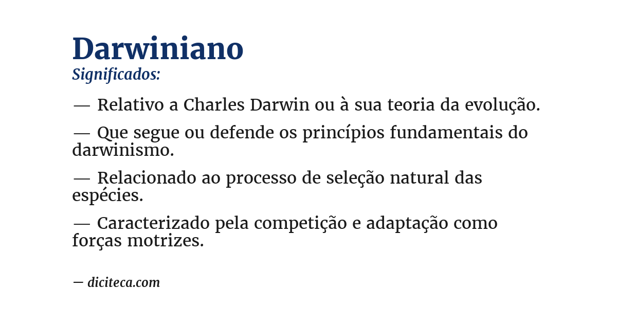 Significado de darwiniano