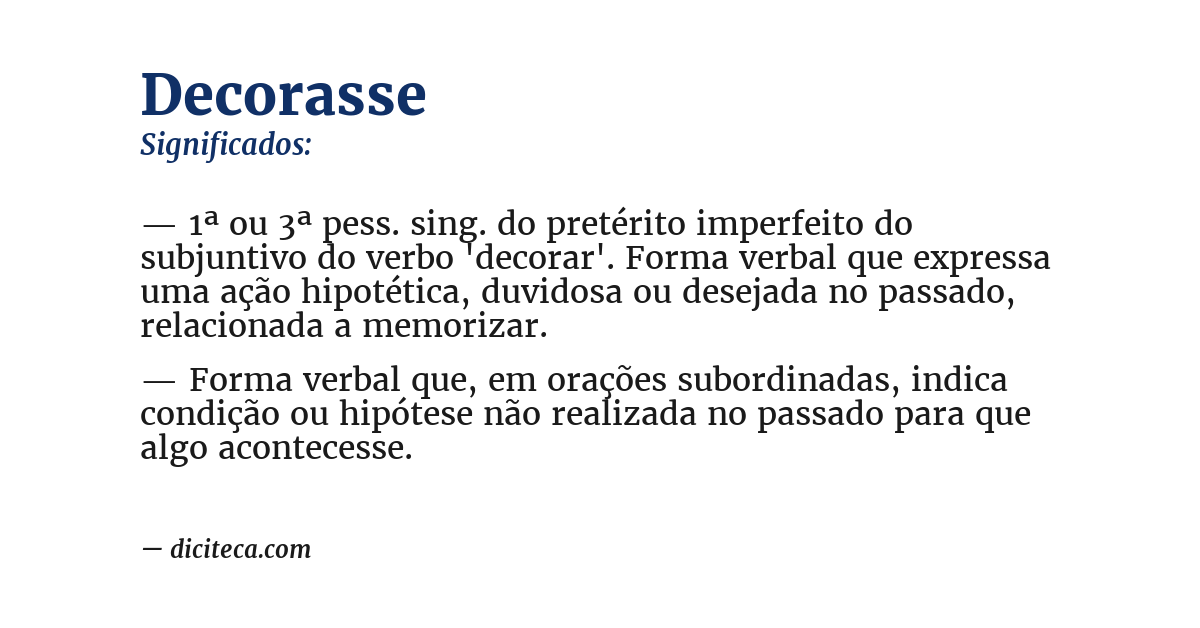 Significado de decorasse