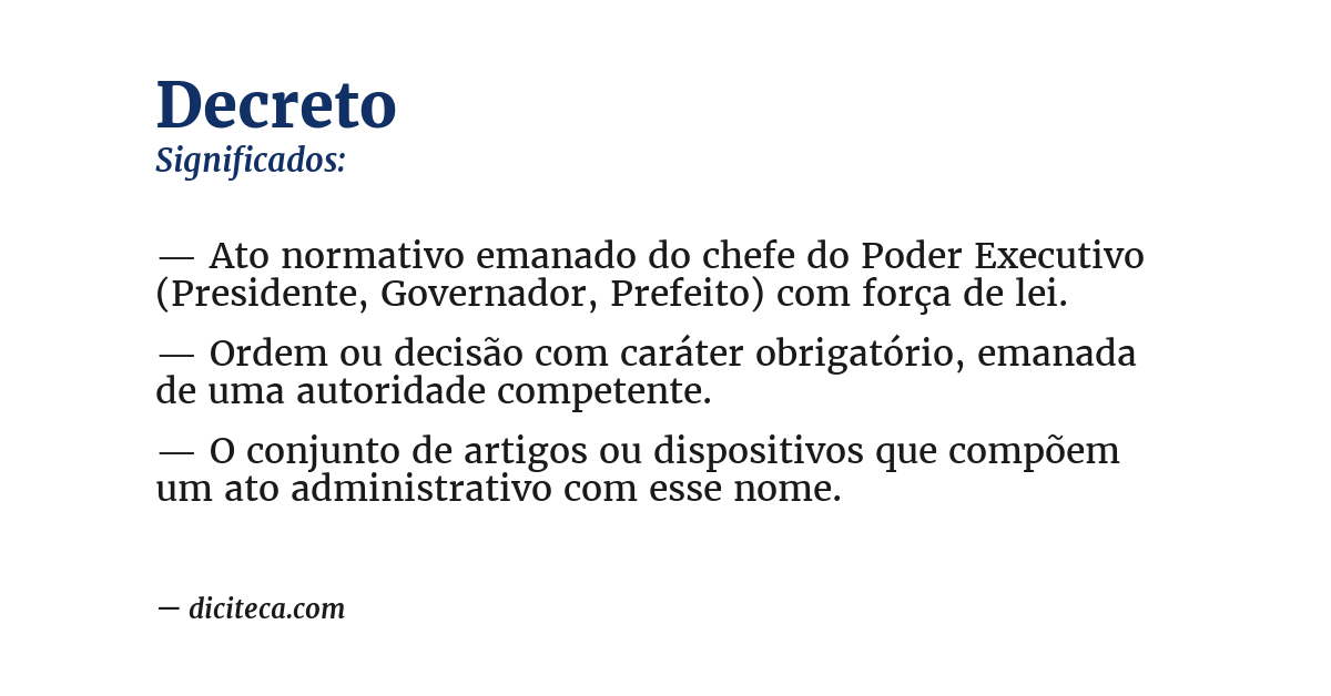 Significado de decreto