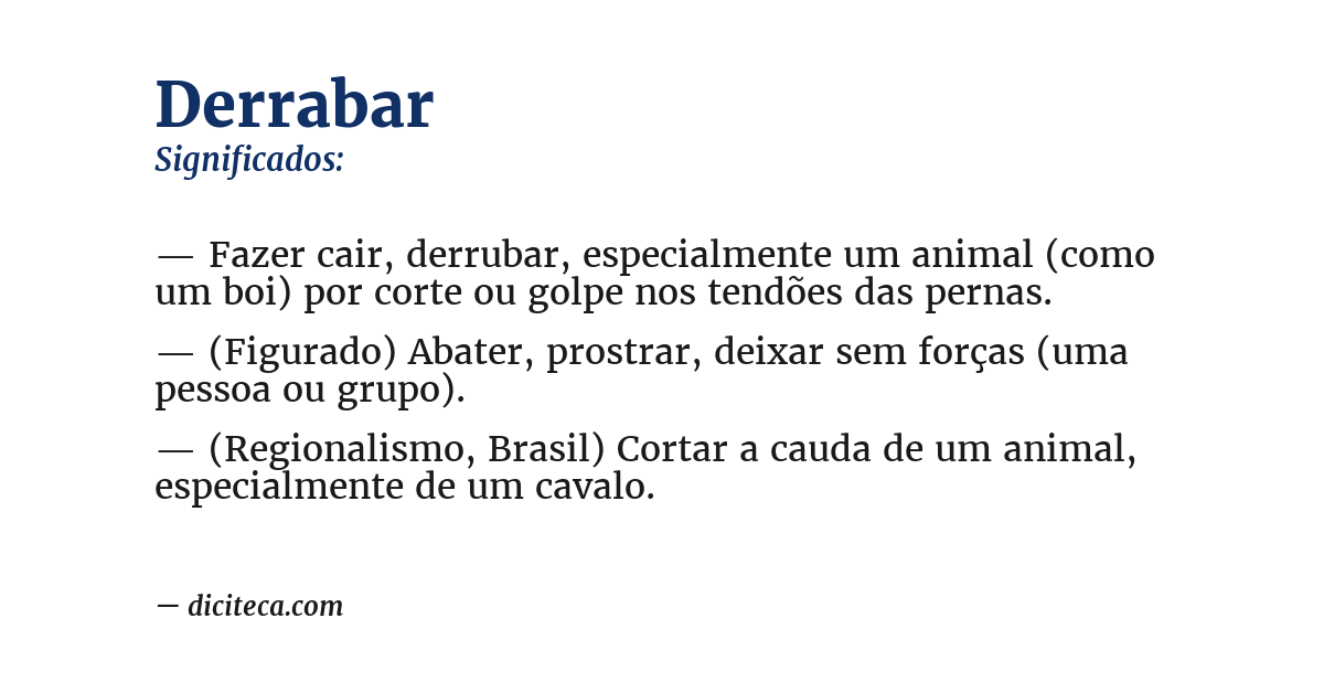 Significado de derrabar