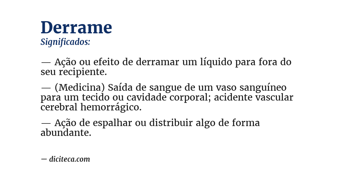 Significado de derrame