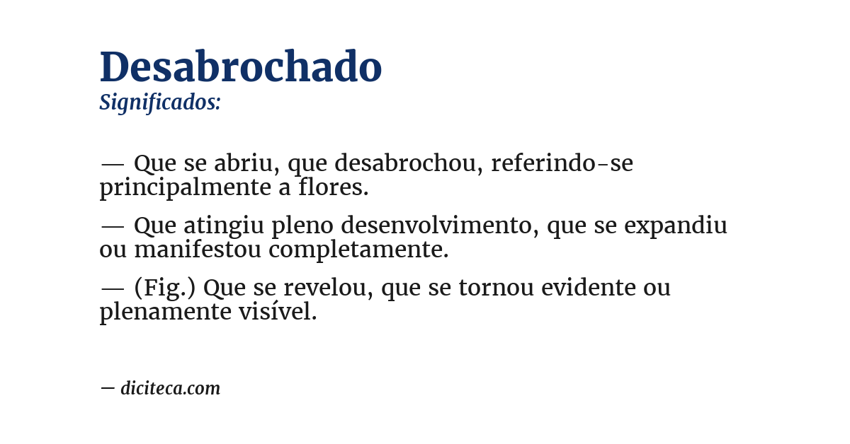 Significado de desabrochado