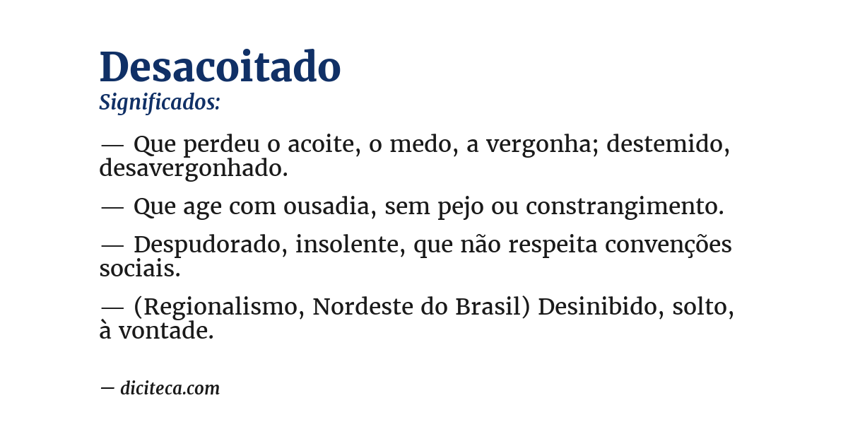Significado de desacoitado