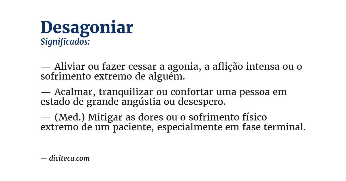 Significado de desagoniar
