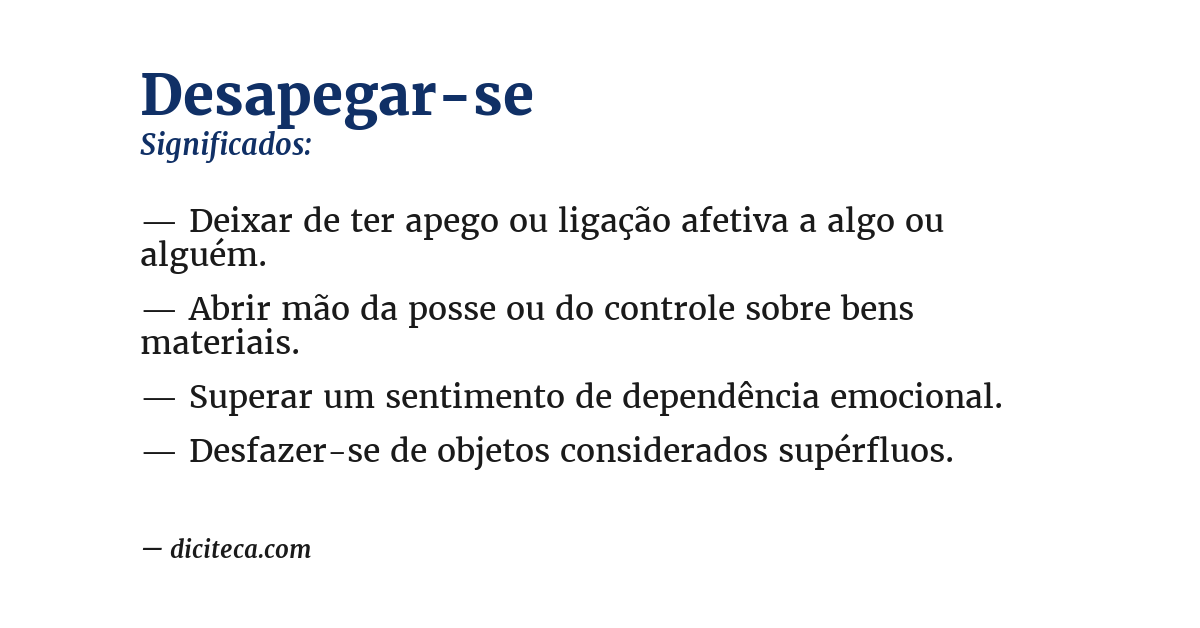 Significado de desapegar-se