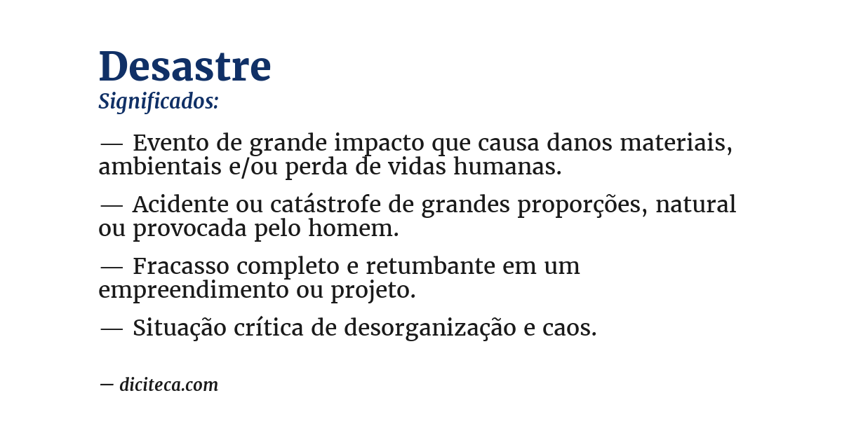 Significado de desastre