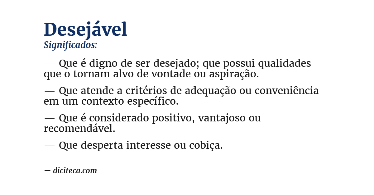 Significado de desejável