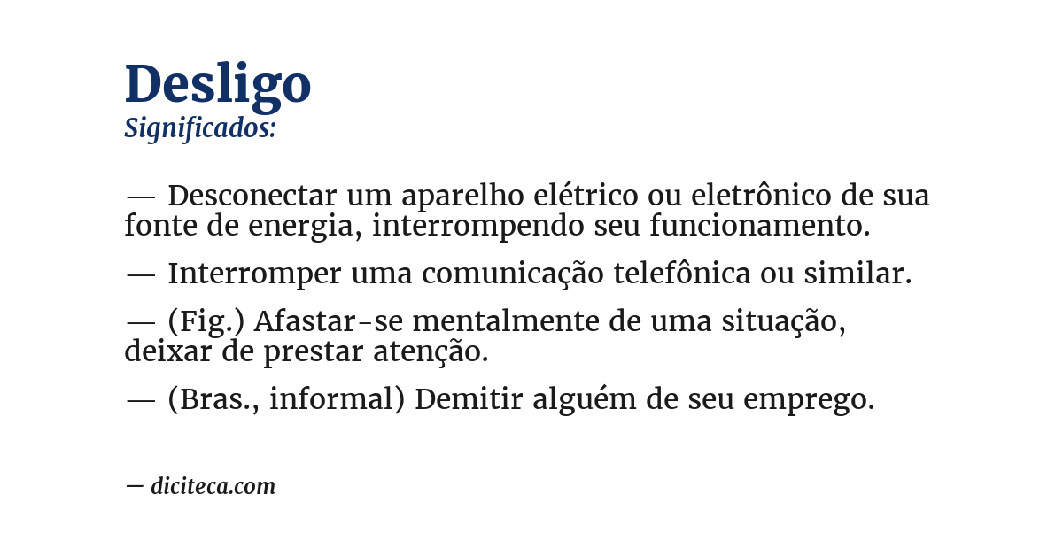 Significado de desligo