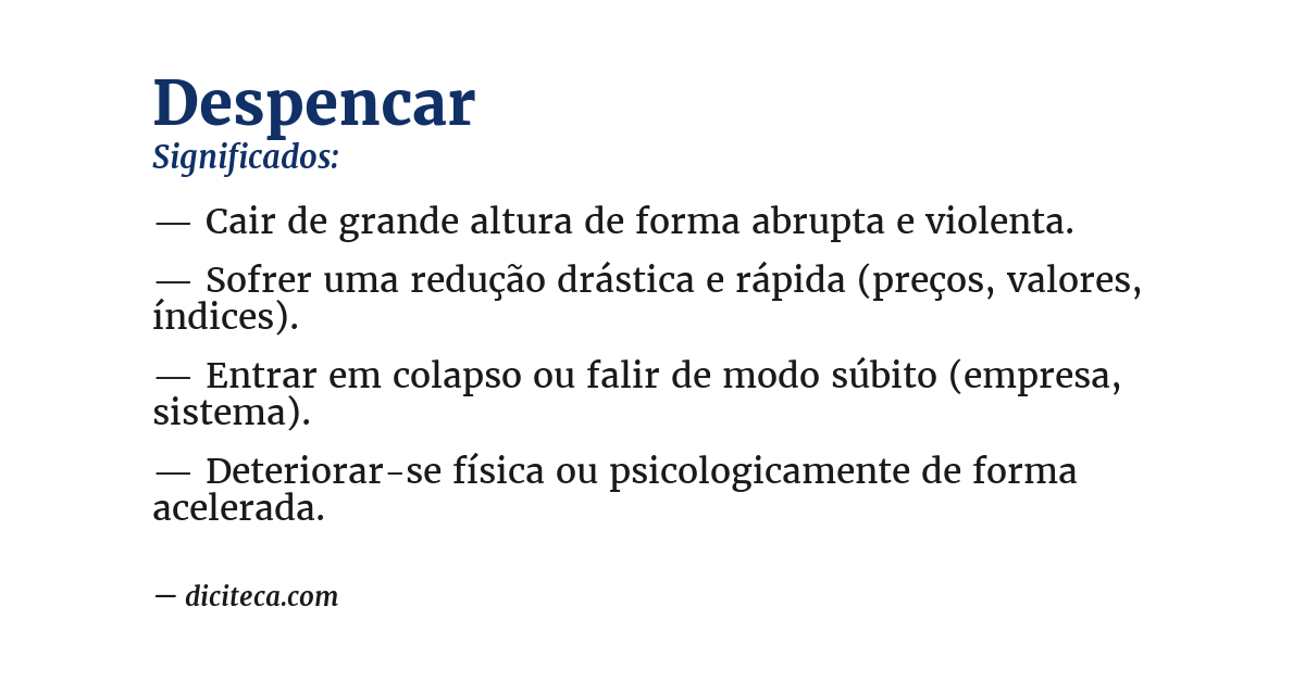 Significado de despencar