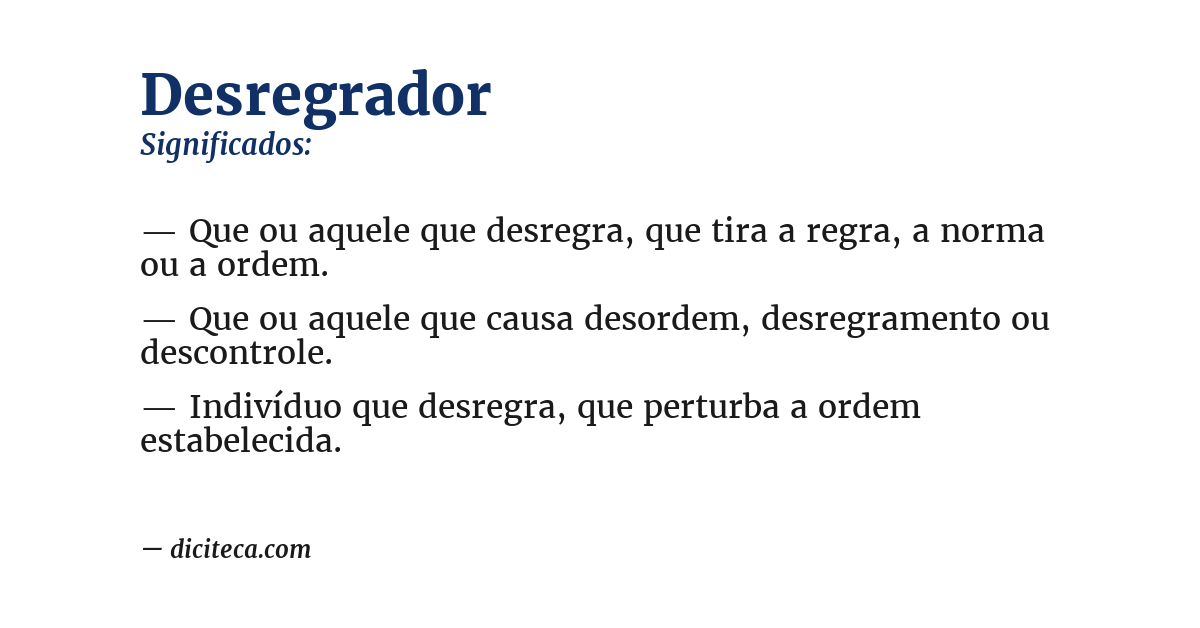 Significado de desregrador
